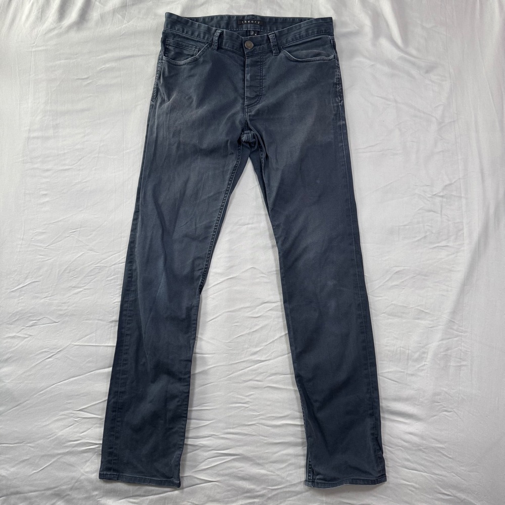 Theory Mens Haydin Editor Pants Slim Fit Dark Navy Blue Sz 30x30.5 Career Office